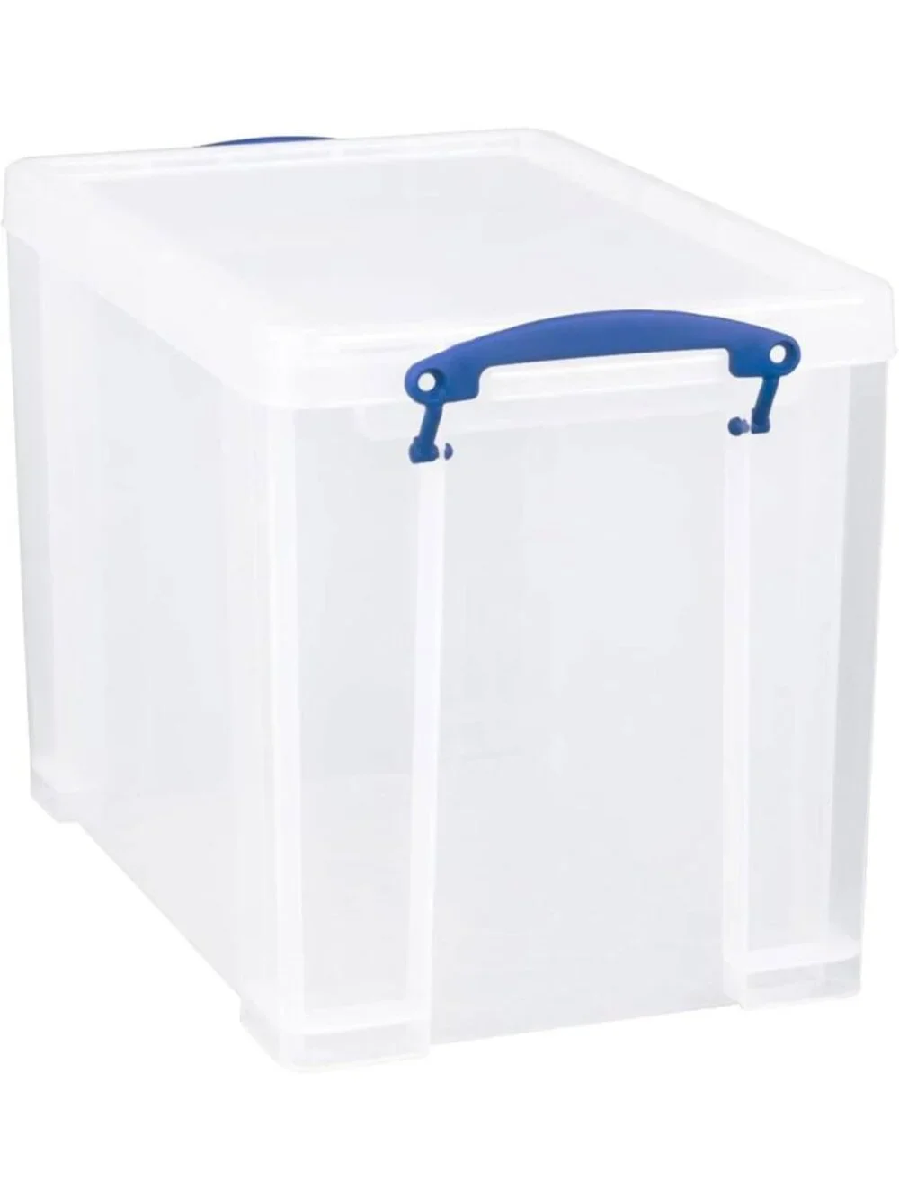 Clear Stackable Storage Bins with Snap Lid & Clip Lock Handles - 19L, 4 Pack